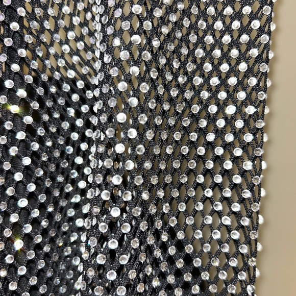 AKIRA Black Hoodie with mesh rhinestone arms - Picture 4 of 6